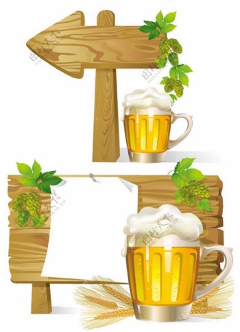 美味啤酒标牌背景图
