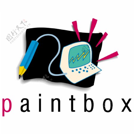 彩色卡通电脑logo设计