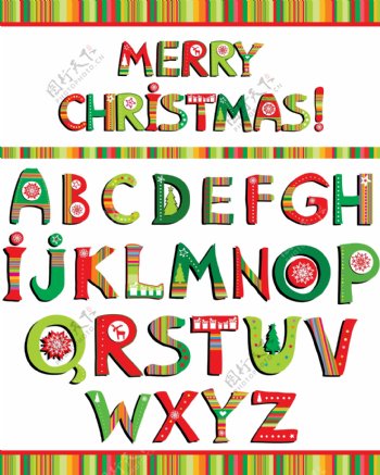 圣诞节字母设计
