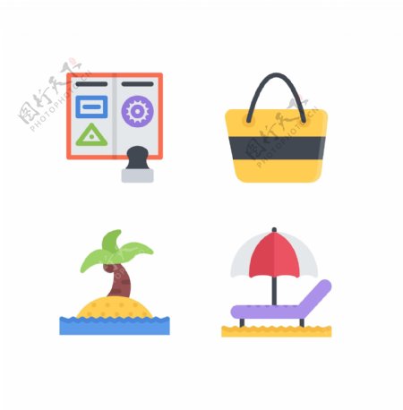 沙滩篮子简洁矢量icon