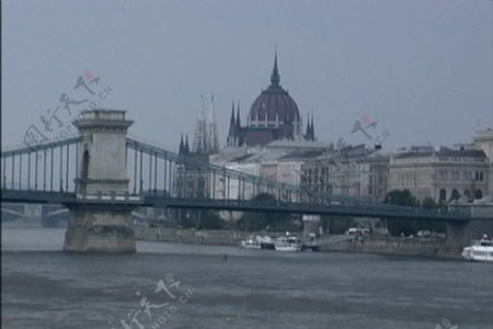 多瑙河大桥布达佩斯中部欧洲股票的录像视频免费下载