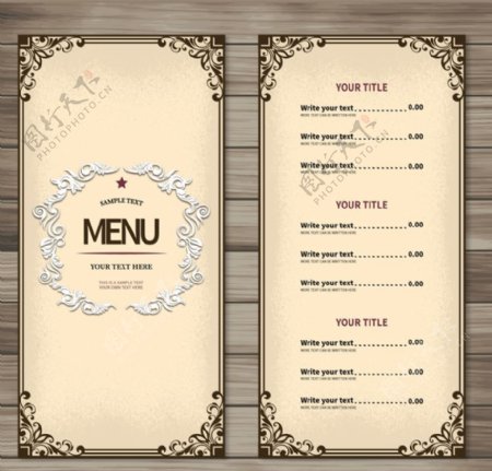 简约餐厅菜单设计矢量素材