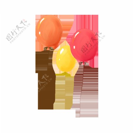 彩色气球飘浮元素