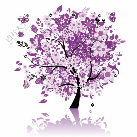紫色树木素材