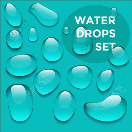 清澈透明的水滴水滴水珠水自然素材