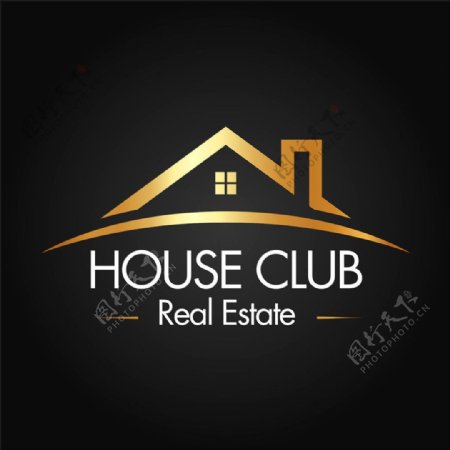 金色房子logo设计图片