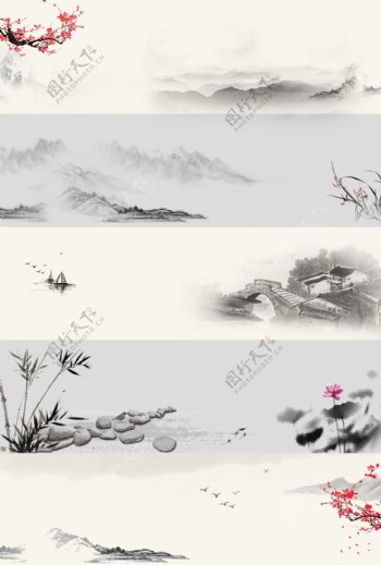4款中国风海报背景