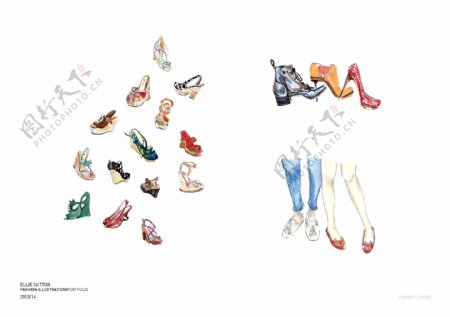 各种女鞋设计图