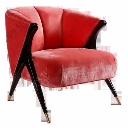 可椅高级定制人字红色沙发椅
