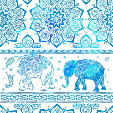 蓝色大象背景