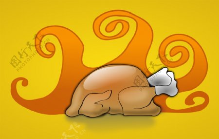 卡通感恩节烤火鸡图片