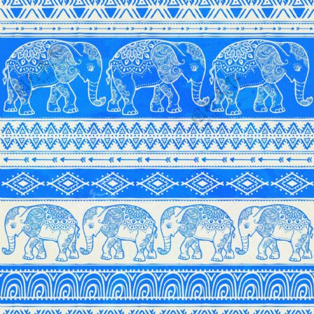 蓝色艺术大象背景