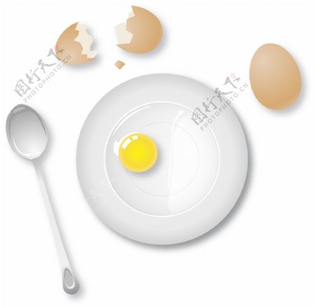 厨房食物盘子里的鸡蛋矢量图