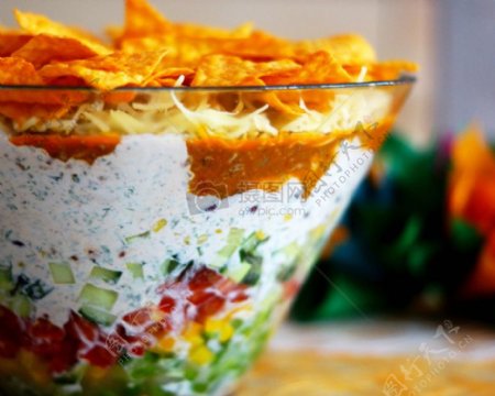 水果沙拉玉米饼