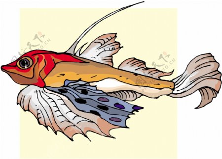 五彩小鱼水生动物矢量素材EPS格式0387