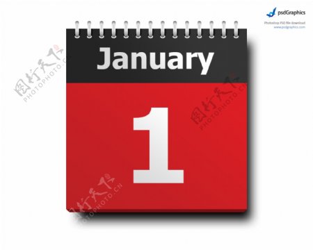 1月1日的日历图标