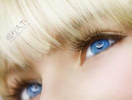 金发美女的蓝眼睛图片
