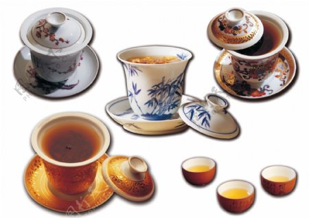 茶杯茶碗PSD抠图素材下载