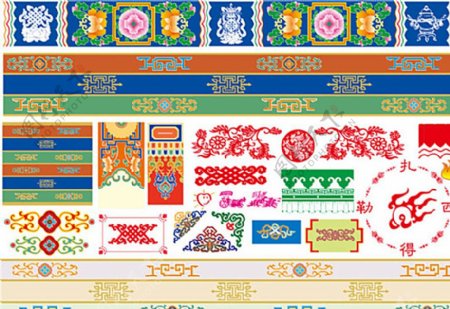 藏族纹饰花纹矢量素材藏式图片