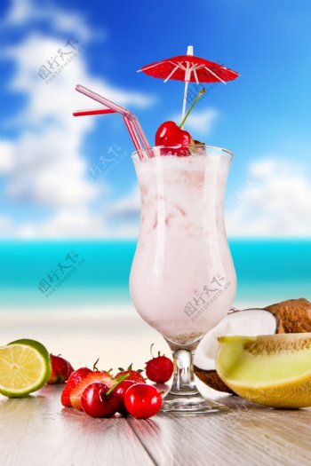 夏日水果饮料图片