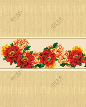 牡丹花卉装饰画图片