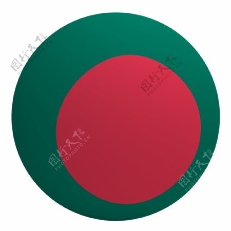 孟加拉国旗在球上白色隔离