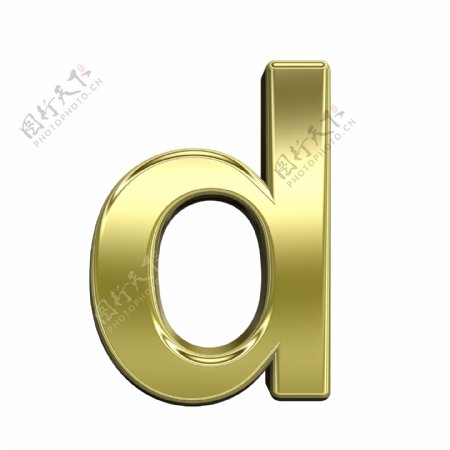 一个小写字母从闪亮的金色字母集