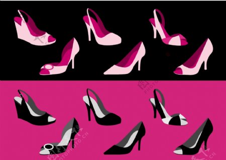 各种时尚洋气大方款式的女性鞋靴