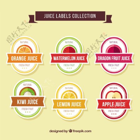 各种水果标签图标设计