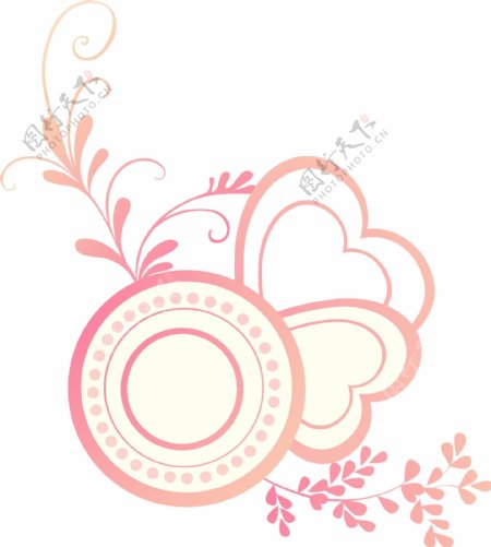 粉色花纹元素