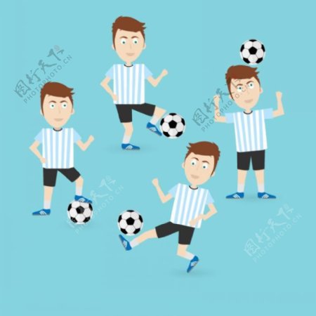 4款足球运动员矢量图