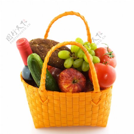篮子里的蔬菜水果图片
