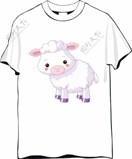 小羊可爱T恤