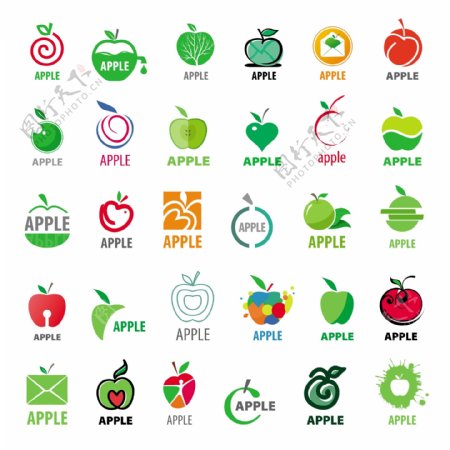 绿色苹果标志合集图片