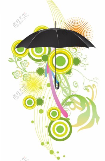 雨伞和花纹