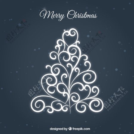 白色的装饰圣诞树