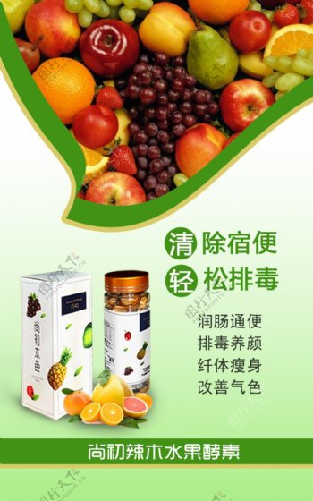 辣木水果酵素广告海报