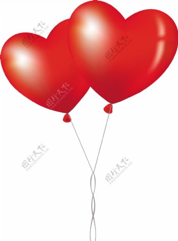 爱心气球元素