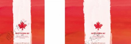 水彩加拿大国旗背景矢量素材