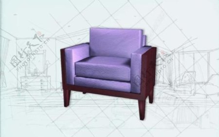 国际主义家具沙发0093D模型