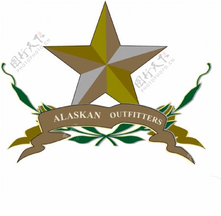 星标志象征共和国户外狩猎的设计