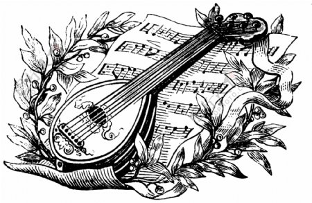 乐器图案古典纹饰欧式图案0285