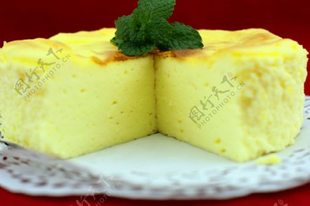 乳酪蛋糕切面图片