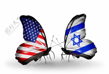 美国国旗与以色列国旗