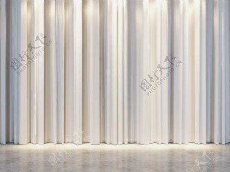 白色窗帘背景墙