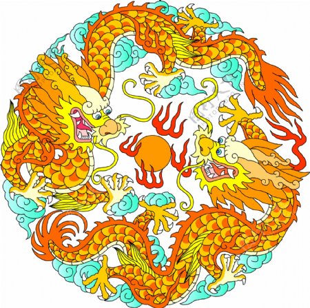 龙纹吉祥图案中国传统图案0073