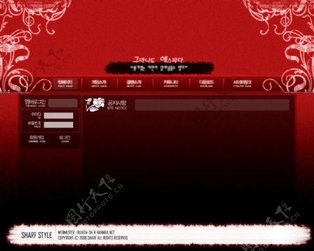 红色网页模板图片