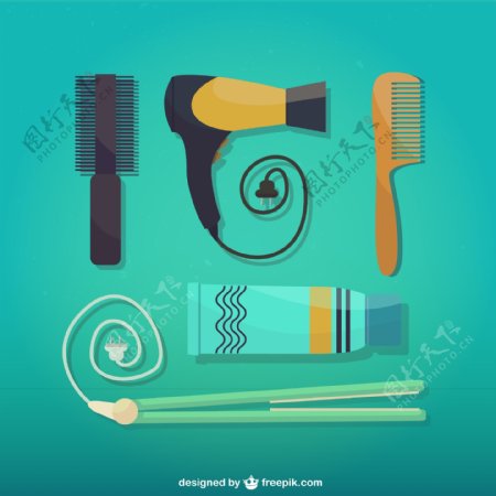 美发护发工具矢量素材图片