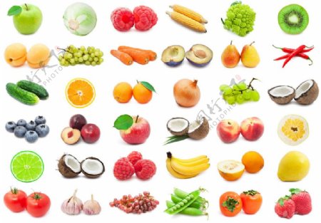 五颜六色的蔬菜水果和配料图片