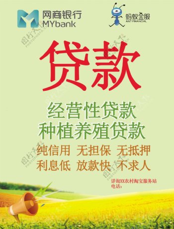 农村淘宝旺农贷贷款宣传海报